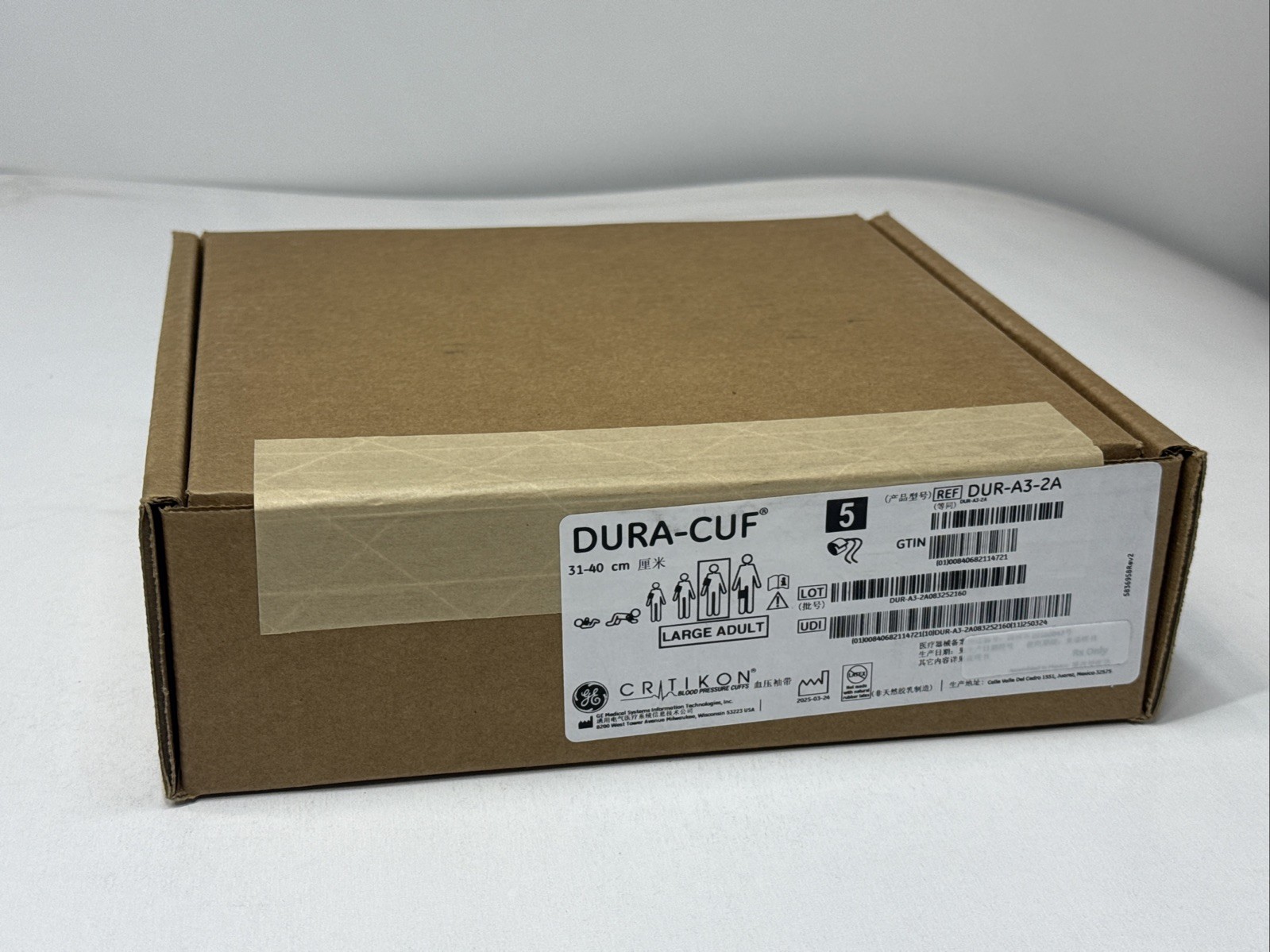 Box of 5 – GE Critikon DUR-A3-2A Large Adult Dura-Cuf