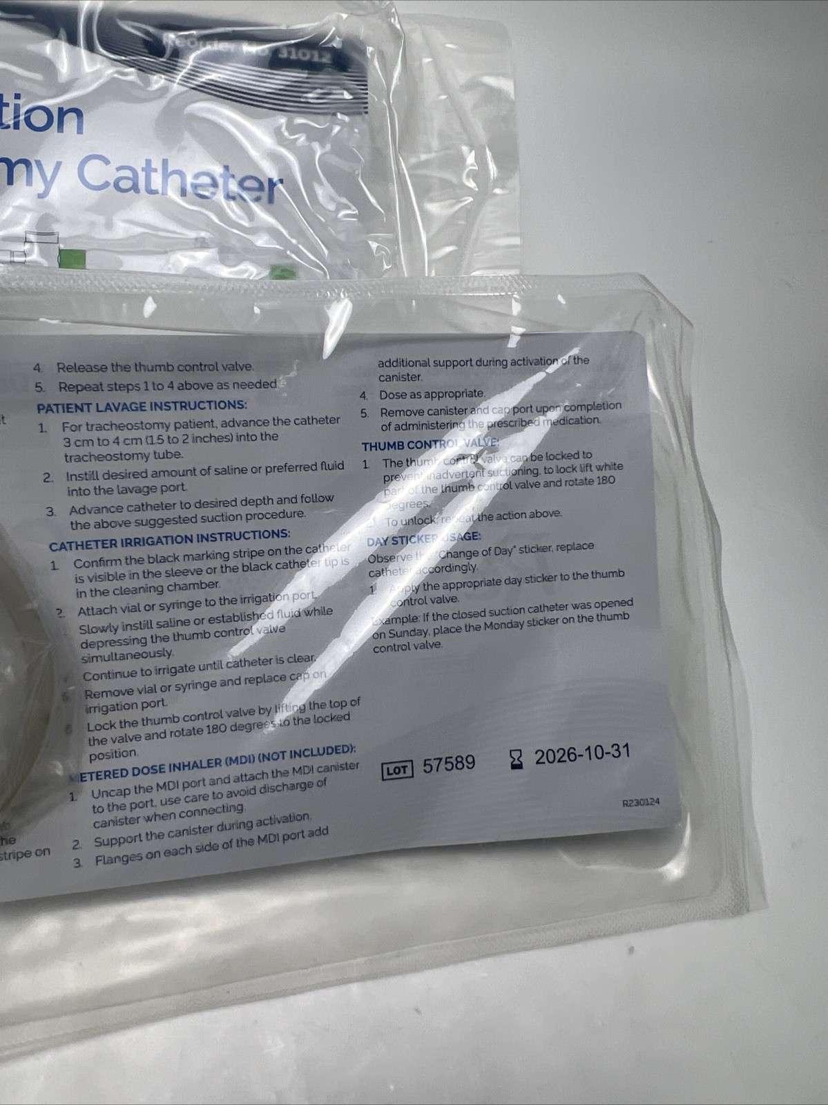2 Pack Dynarex Resp-02 Closed Suction Tracheostomy Catheter 14 FR No.31012
