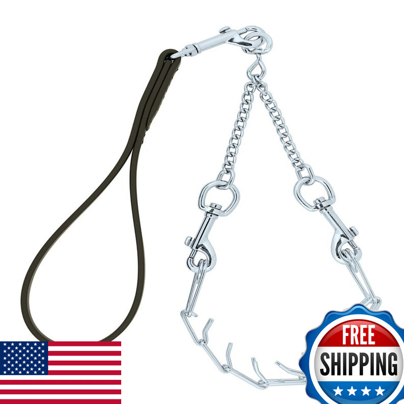 Weaver Leather Livestock Pronged Chain Goat Collar And Lead Setred 80-1090-Br