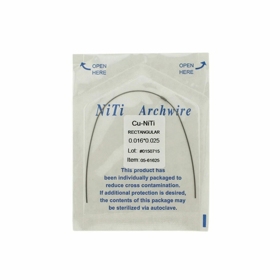 Dental Orthodontic Cu NiTi Copper Nickel Titanium Arch Wire Rectangular Round