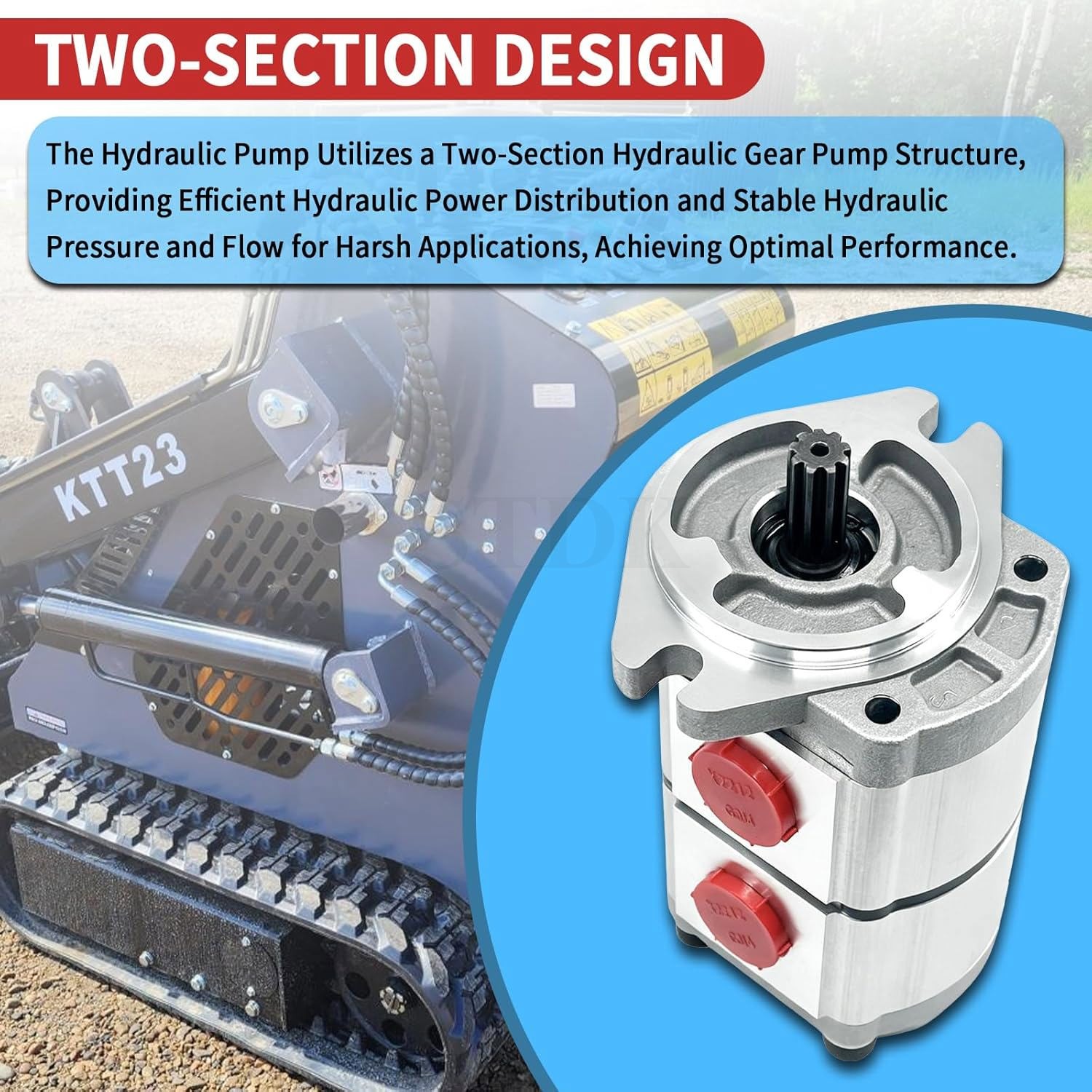 New Two-Section Hydraulic Gear Pump For Skid Steer Loader KTT23 AGT PGP51088G3L