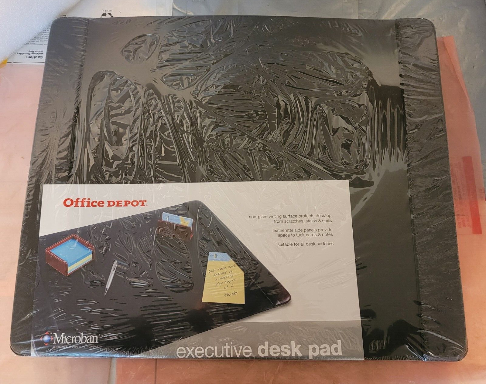 Lot of 4 Office Depot Microban 19 In X 24 In Padded Executive Desk Pad 4138-4-1