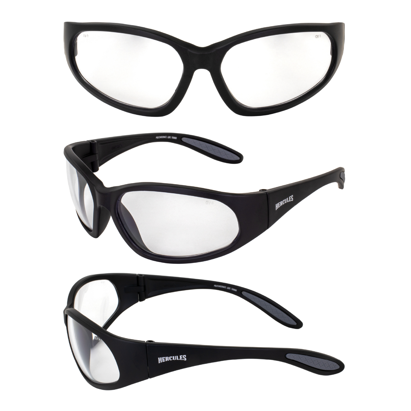 2 Pairs Global Vision Hercules 1 Jr Sunglasses for Men Black w/Clear Smoke Lens