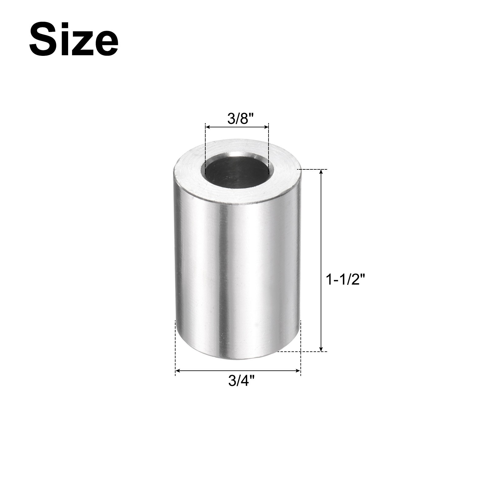 5pcs Stainless Steel Spacer 3/8″ Bore x 3/4″ OD x 1-1/2″ Length