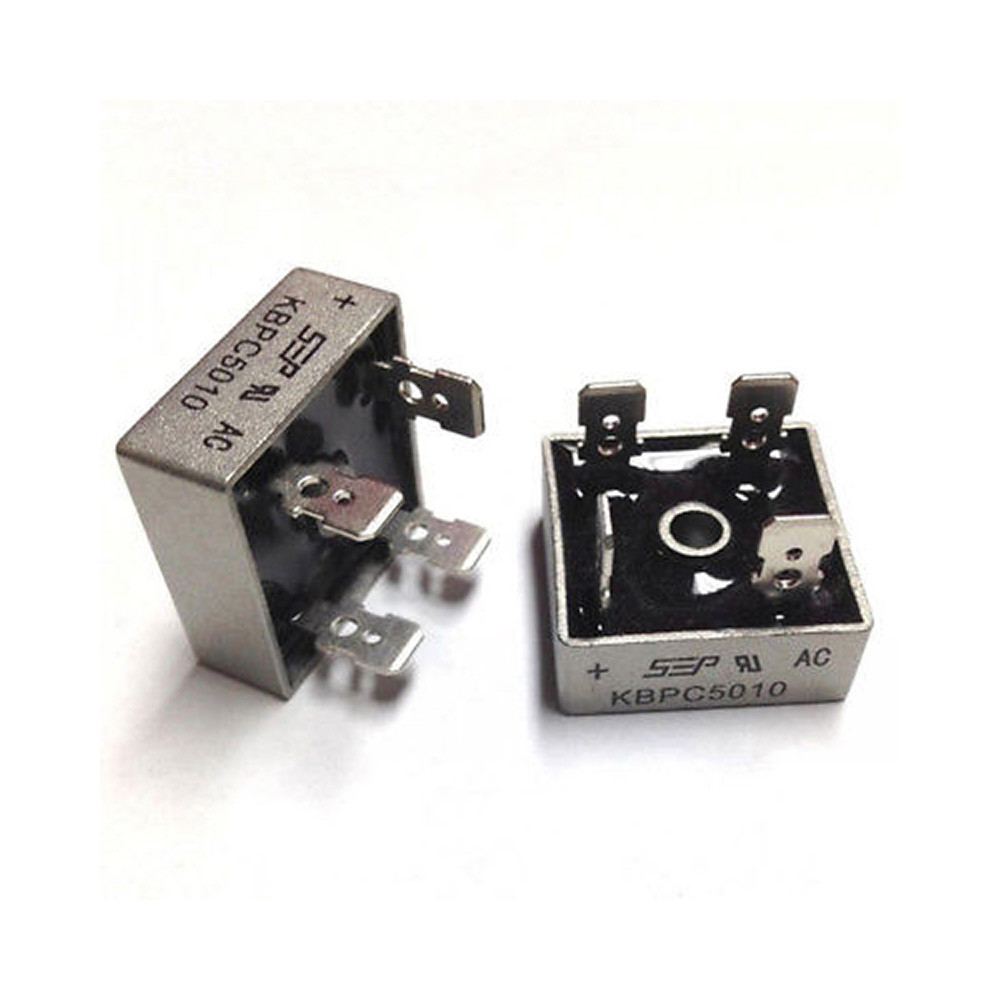 10Pcs 1000V 50A Metal Case Single Phase Diode Bridge Rectifier KBPC5010 10X