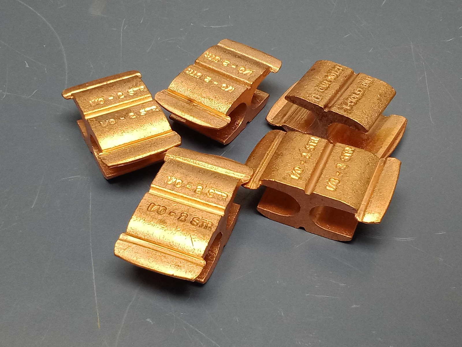 Lot of 5 ABB Blackburn – CF1010-1 Copper Compression Tap Connector1/0-2 AWG