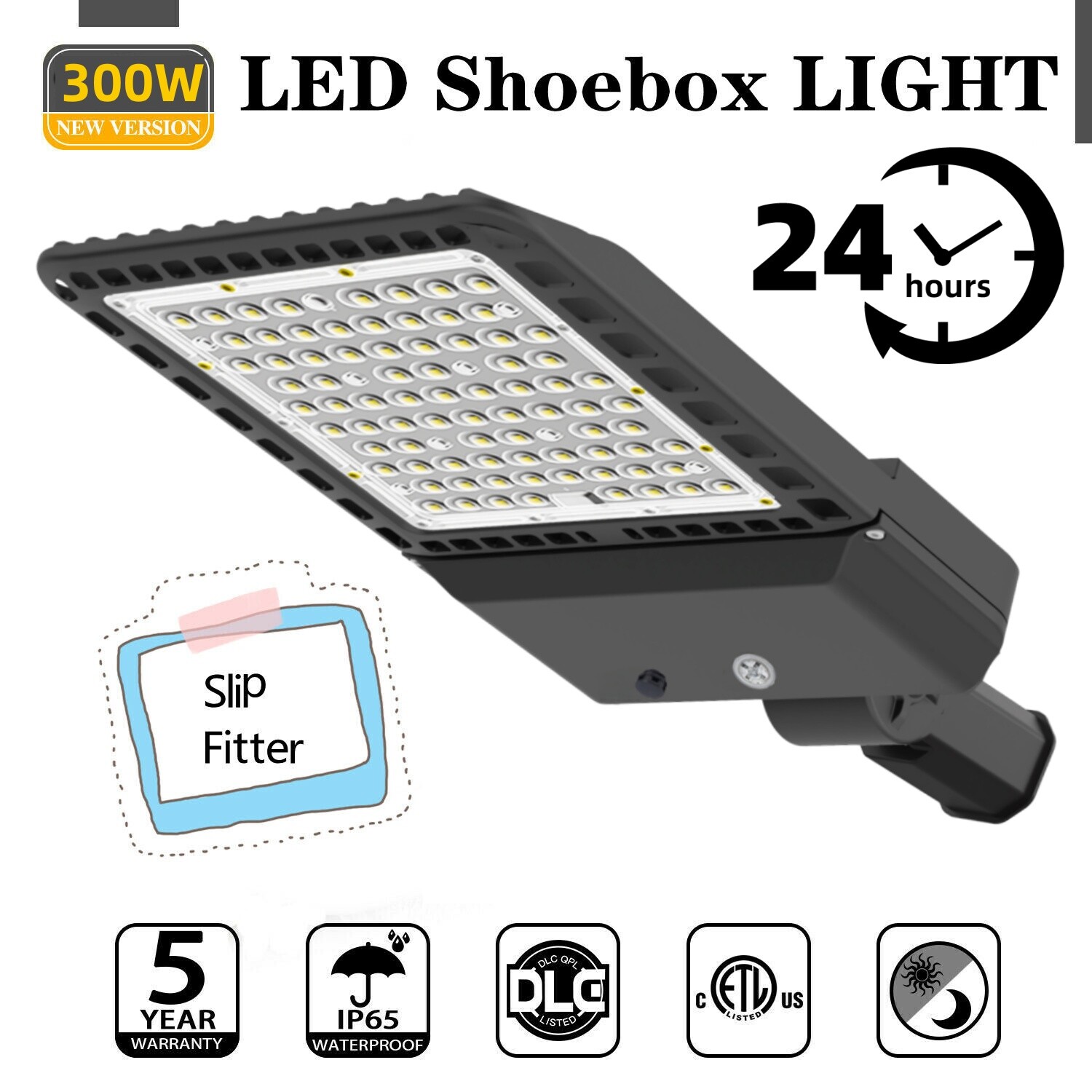 42000LM LED Parking Lot Light with Photocell, Waterproof IP65 LED 300.0 Watts