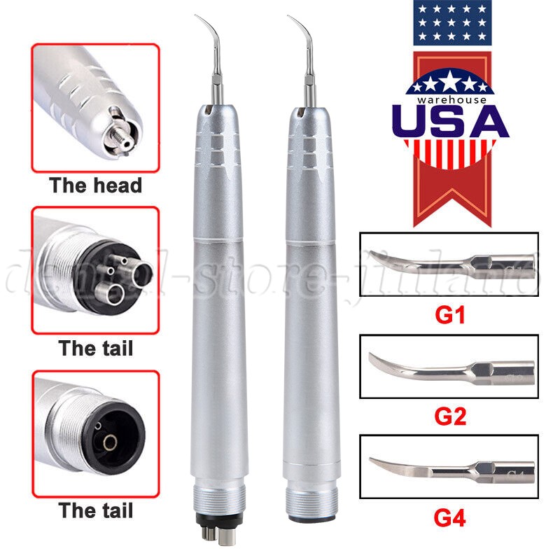 Kavo Style Dental Air Scaler Handpiece Sonic Scaler Cleaner 2/4Holes w/3pcs Tips