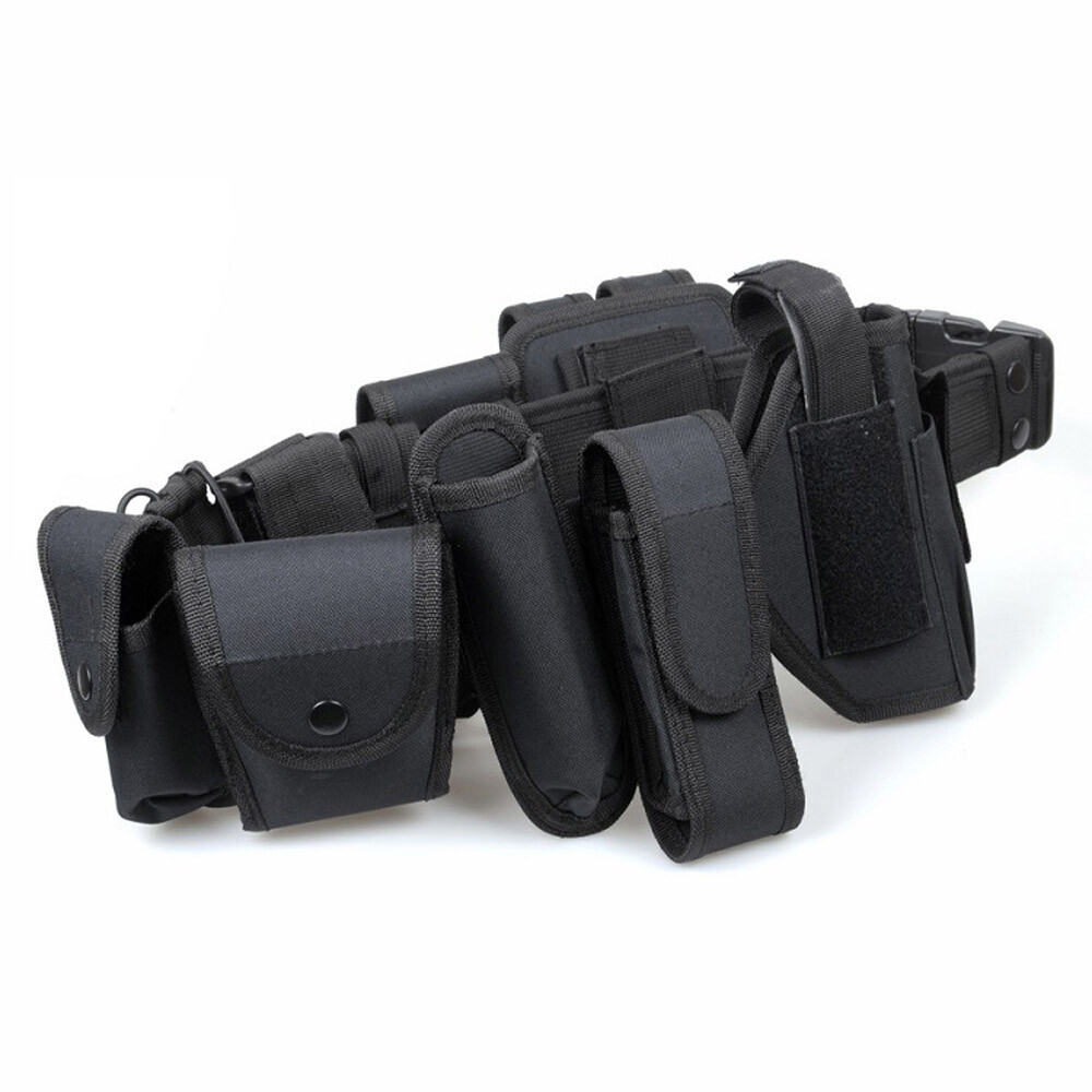 Tactical Nylon police Security Guard Duty Belt Utility Kit System w/ Pouch USA