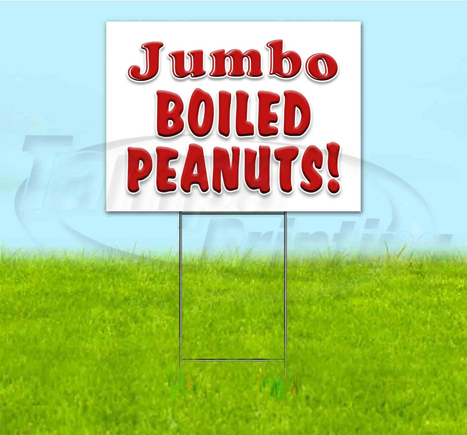 JUMBO BOILED PEANUTS 18×24 Yard Sign WITH STAKE Corrugated Bandit USA FOOD