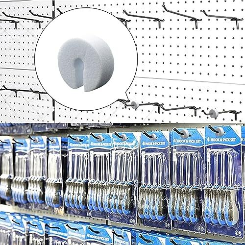 100 PCS Peg Hook Stoppers Inventory Control Clips for 1/4 Pegboard Hooks and