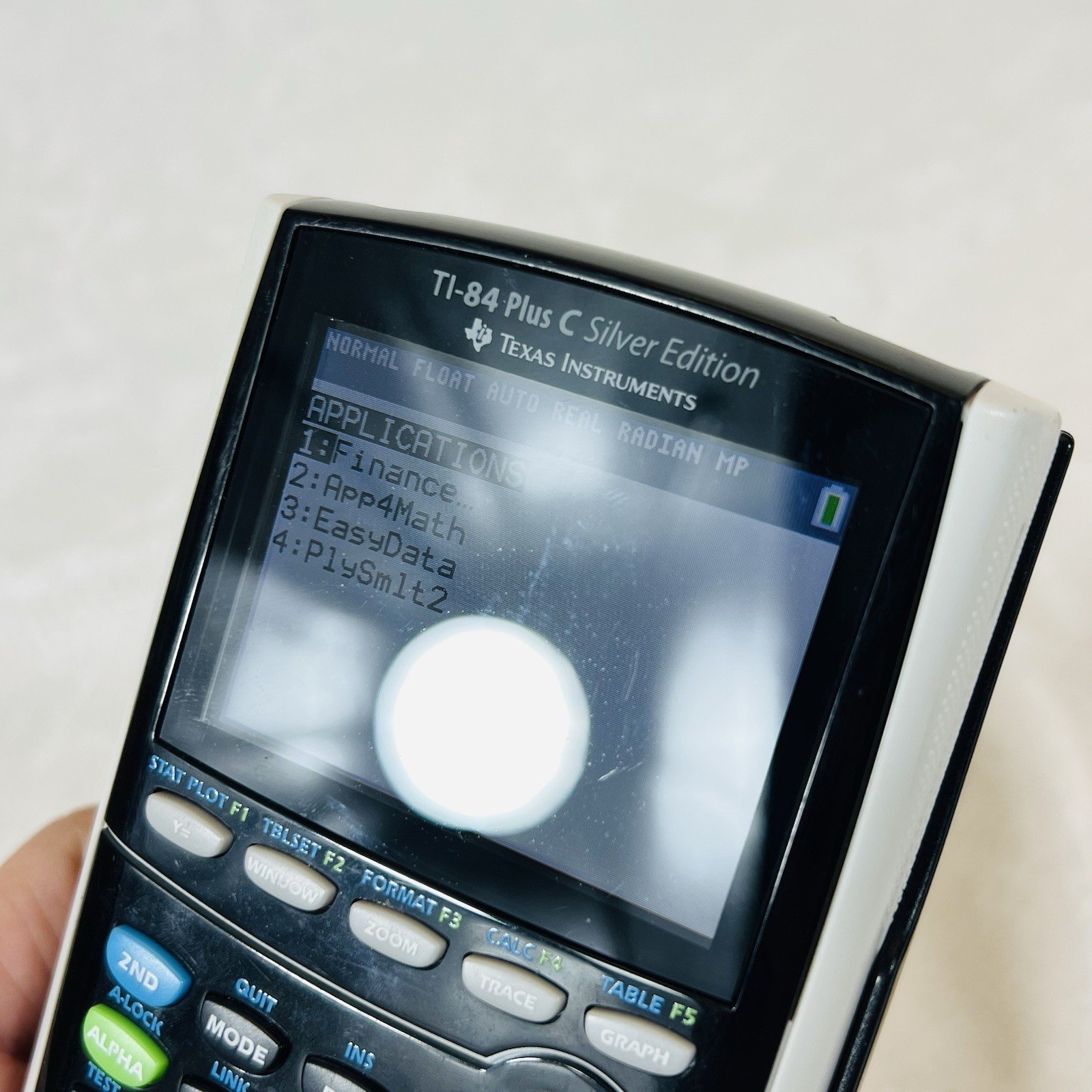 TI 84 Plus C Silver Edition Color Graphing Calculator + Charging Cable Tested