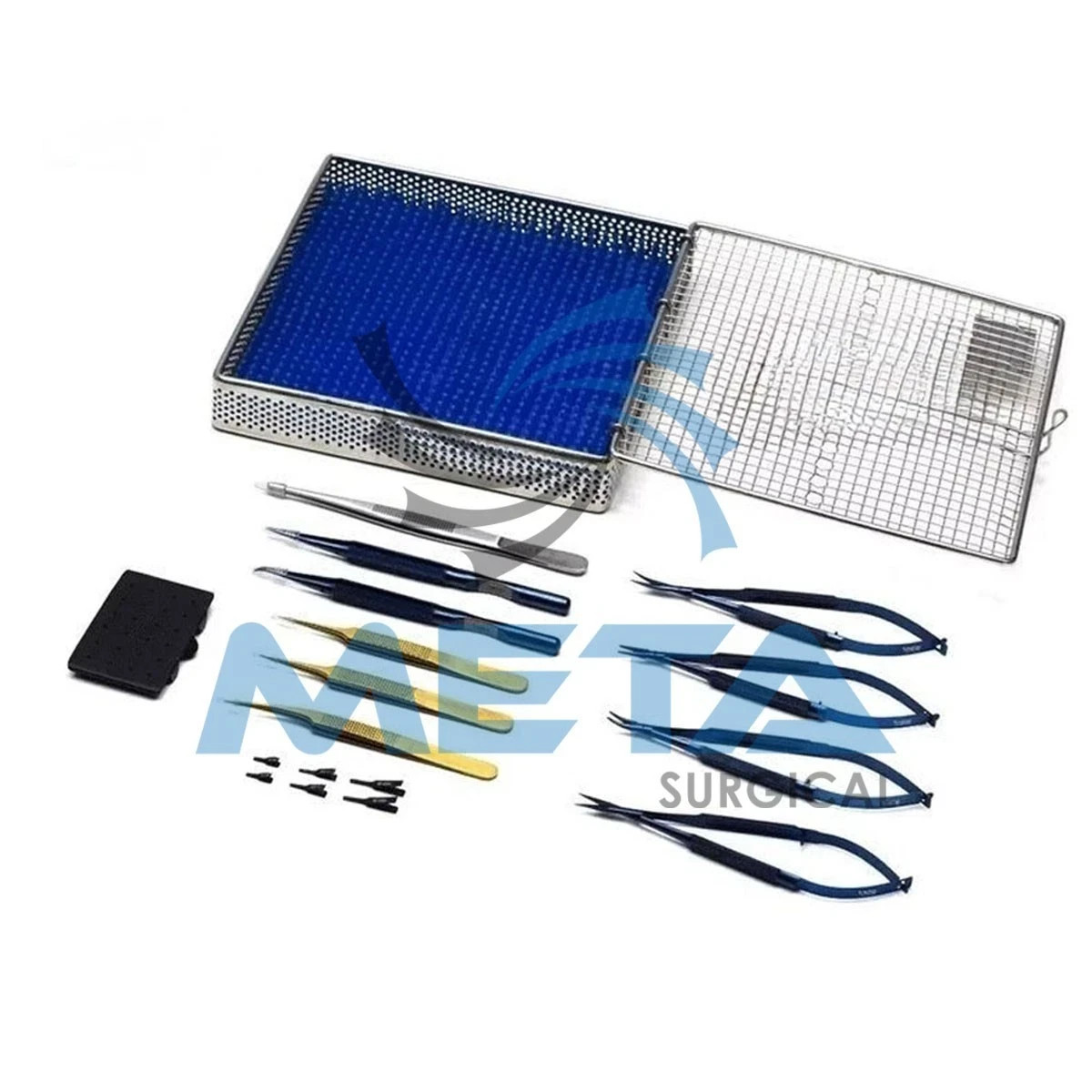 Hand surgery basic set of micro surgical instruments with case