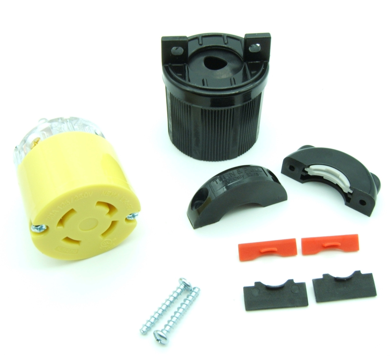 20 AMPS 125/250 Volts Turn Lock Connector Plug 4 Prong 20A L1420C 2413 L14-20R