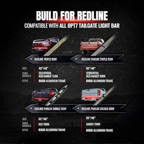 Hardwire Kit for LED Tailgate Light Bar (4.9ft 4 Pin Harness + 7 Wiring Connecto