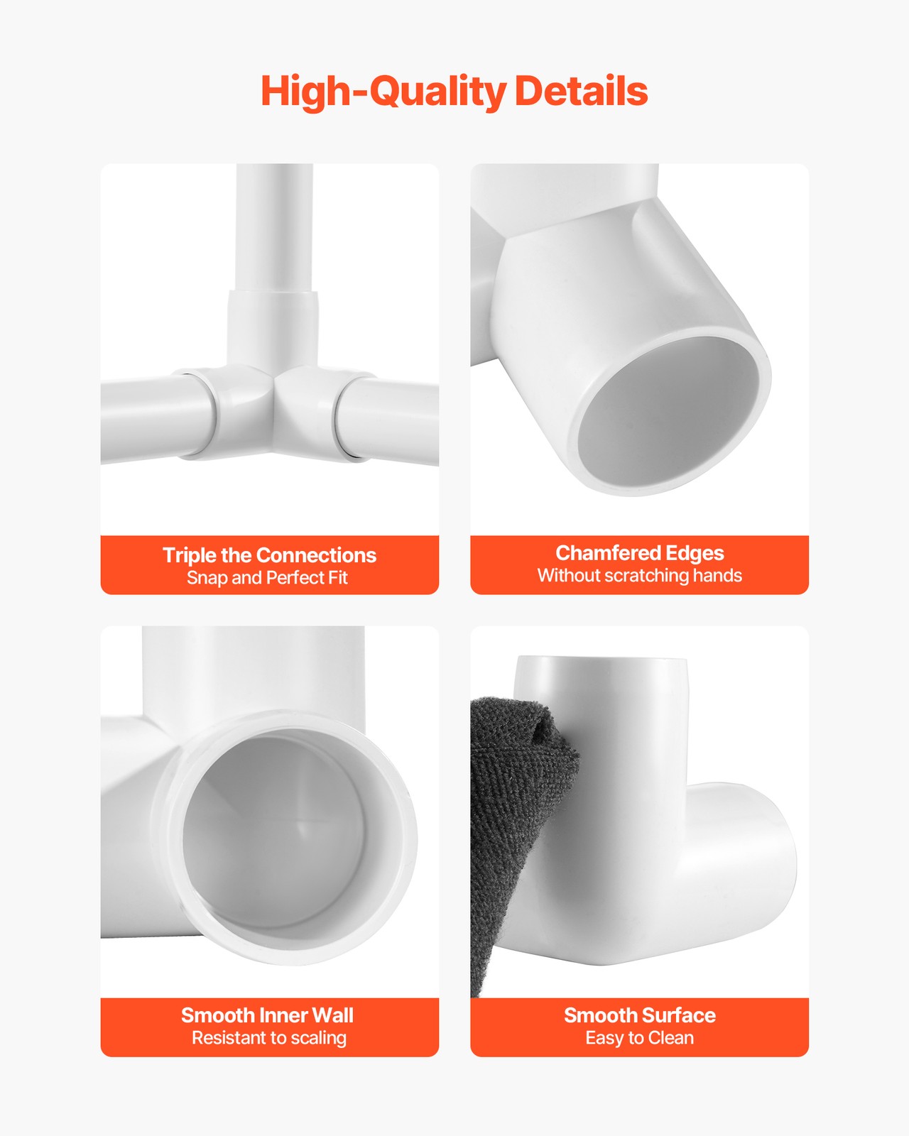 VEVOR 3-Way PVC Fittings 10-Pack PVC Pipe Joints Elbow Connector for 1″ PVC Pipe