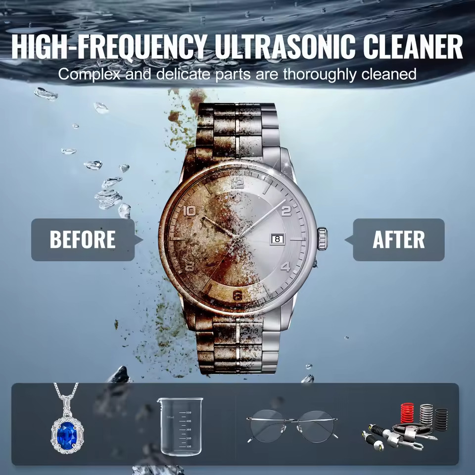 40kHz Ultrasonic Cleaner Heated Timer Stainless Steel Parts Cleaner 2L-30L