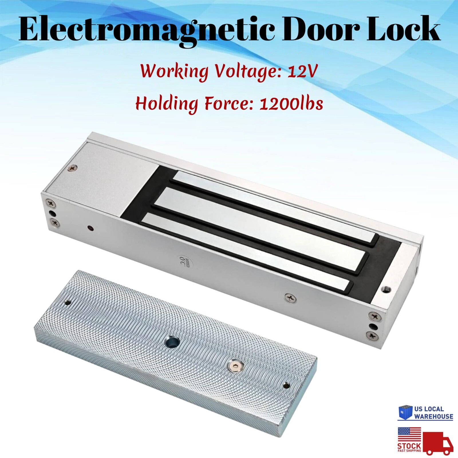 12V Electric Magnetic Door Lock Electromagnetic 540KG (1200LB) Access Control