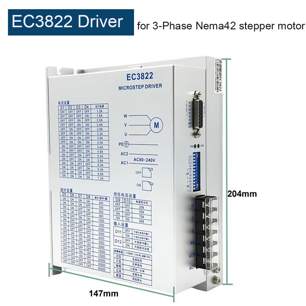 3Phase Nema42 110BYG Open-loop Stepper Motor 12-20Nm Drive Kit For CNC Engraver