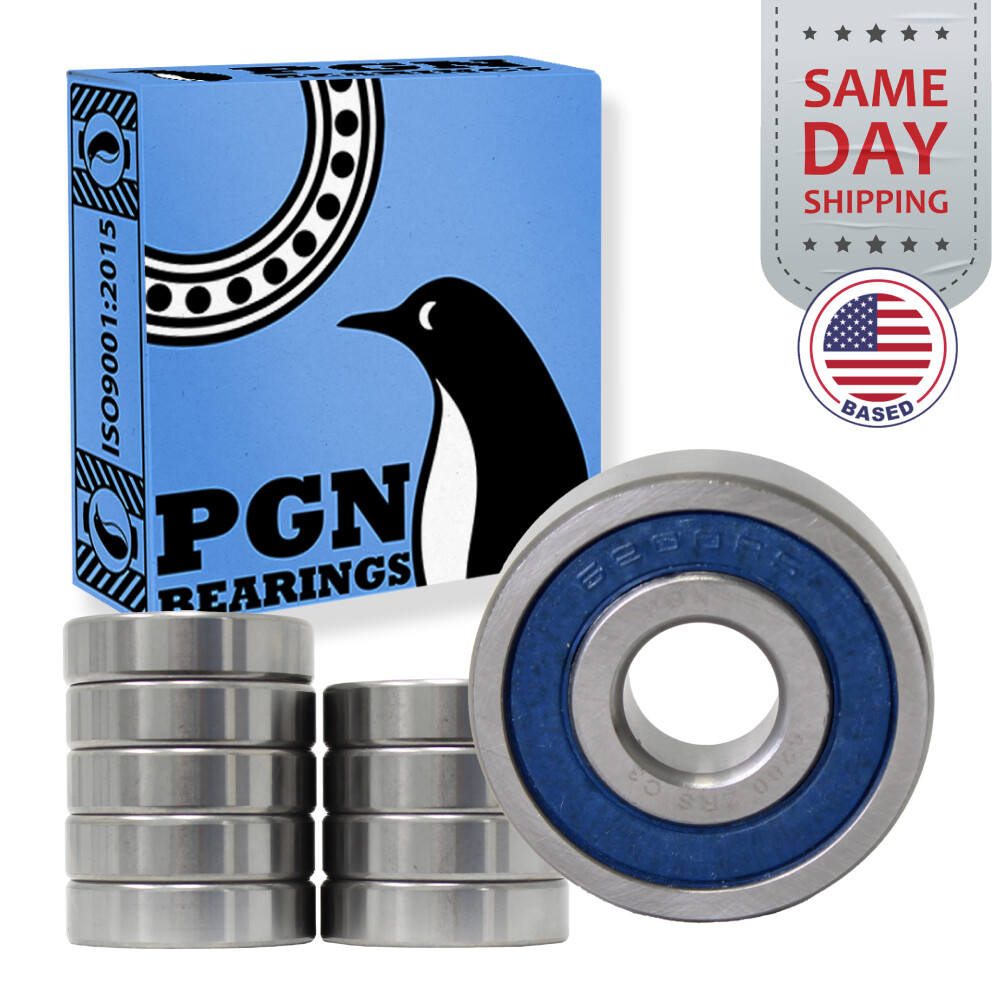 (10) 6200-2RS Premium Rubber Seal Ball Bearing C3 EMQ, 10x30x9, 6200 2RS 6200rs