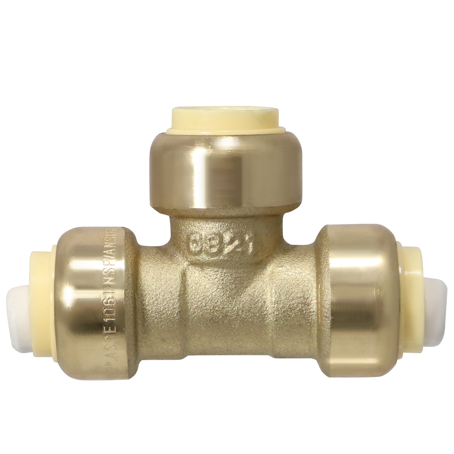 10) 1/2″ Push-Fit Tee w. 1 Free Removing Clip, Lead Free Brass