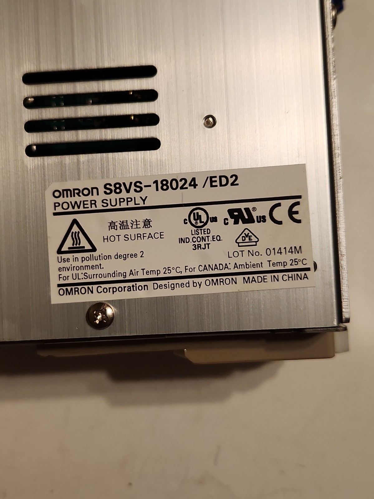 OMRON S8VS-18024/ED2 24v 7.5A SWITCH MODE POWER SUPPLY – Free Shipping
