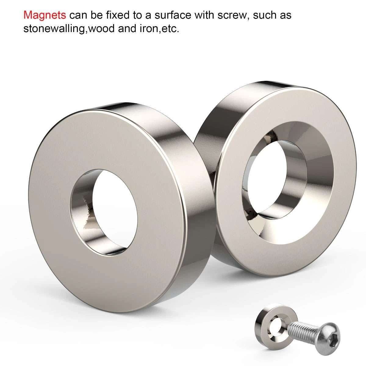 10/20/50X Strong Countersunk Ring Magnets 25 x 5mm Hole 5mm Rare Earth Neodymium