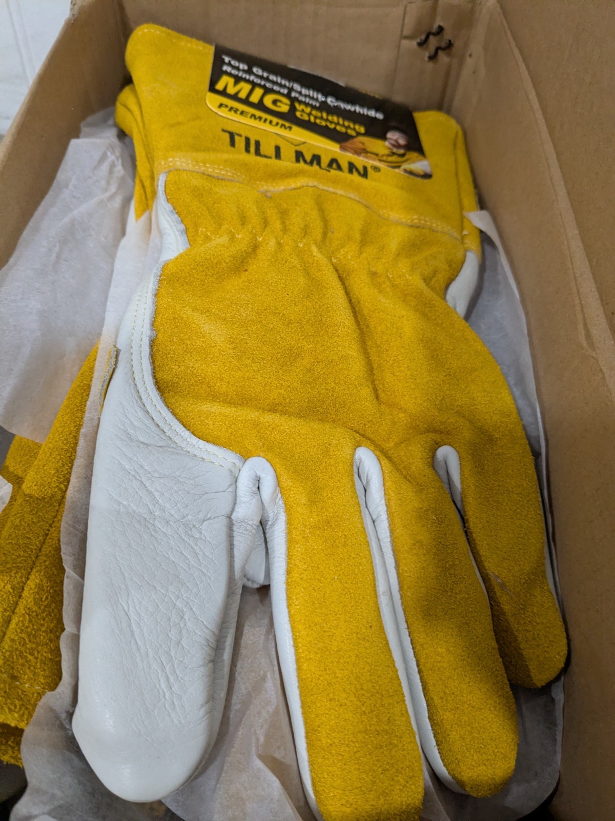 TILLMAN Welding/Heat Protective Glove 4″ Cuff, Cowhide, SZ L 6 Pairs 50L