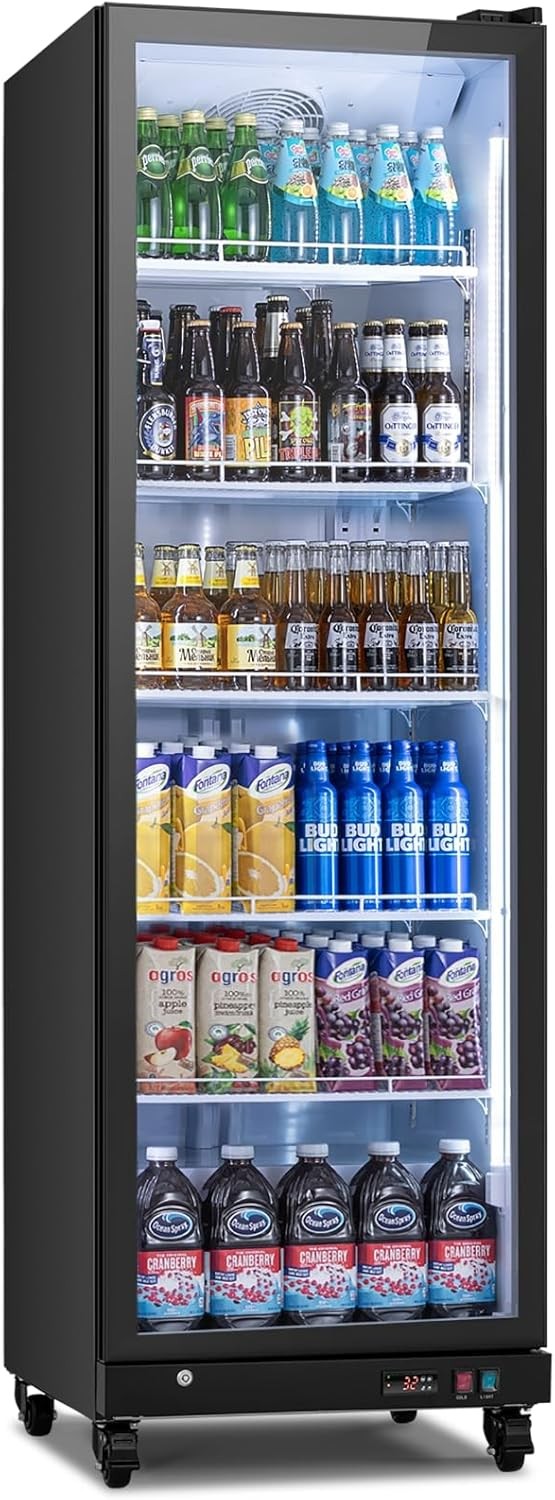 Yeego Single Glass Door Merchandiser Refrigerator Beverage Cooler 17.48Cu.ft NEW