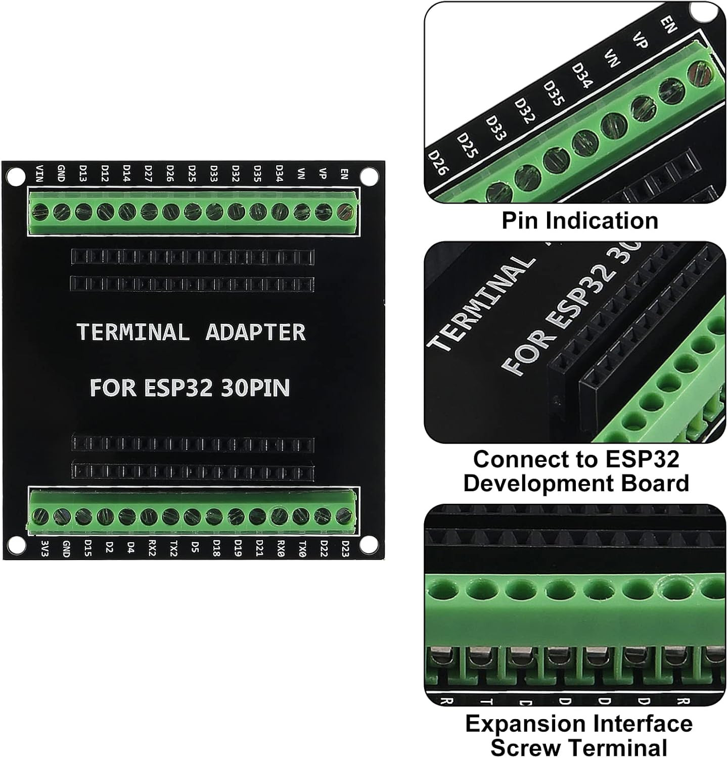 3PCS ESP32 Breakout Board GPIO 1 into 2 Compatible with 30 Pins ESP32S ESP32 Dev