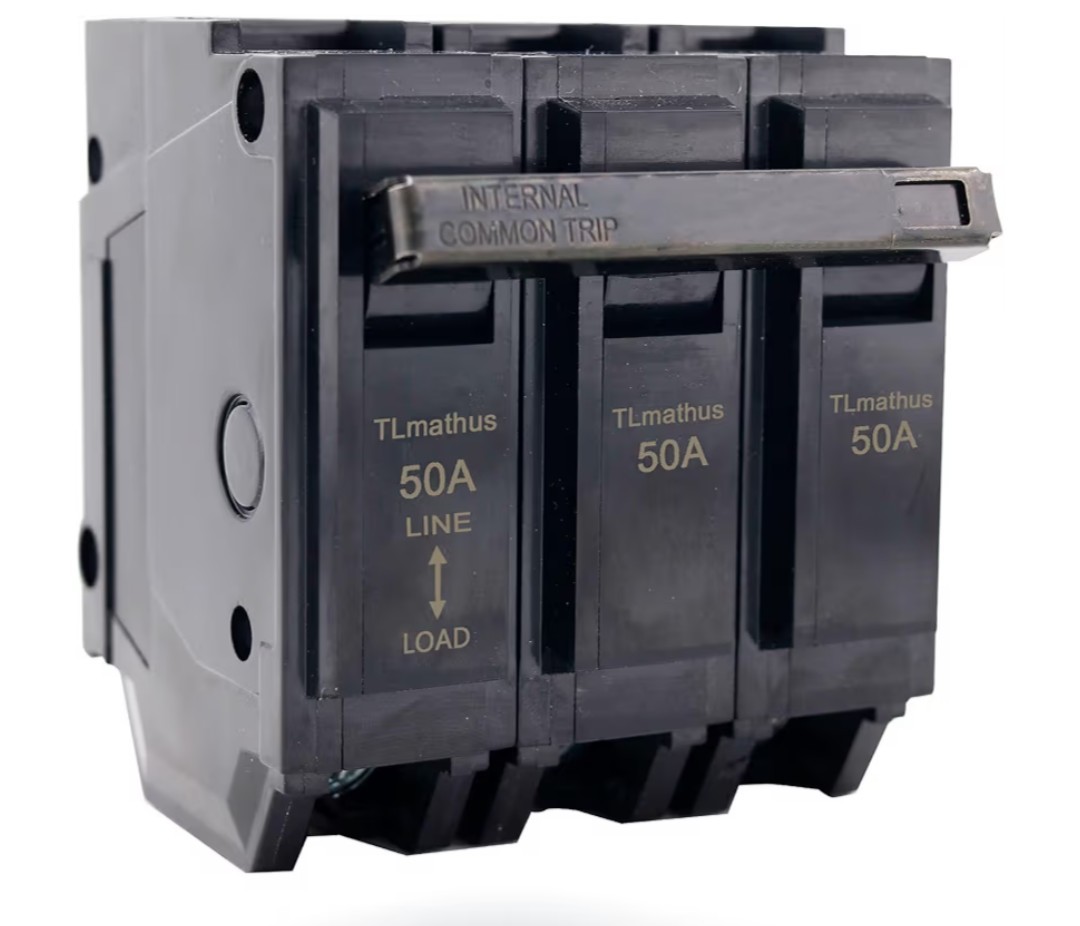 TLmathus 50 Amp Breaker 3 Pole Plug-in Mount Type THQL Circuit Breaker 120/240V