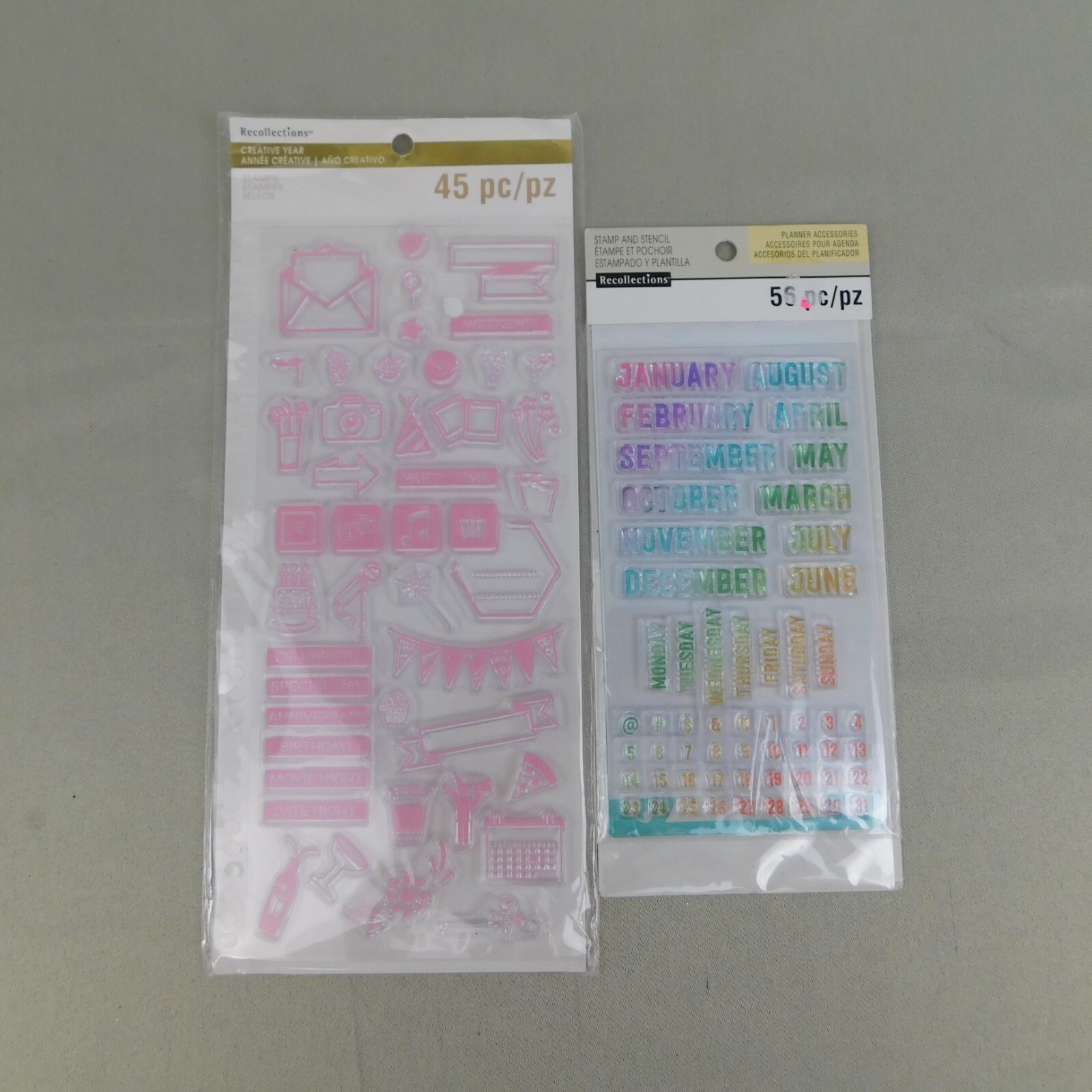 Recollections Creative Year Planner Stamps Lot Months Days Numbers Events
