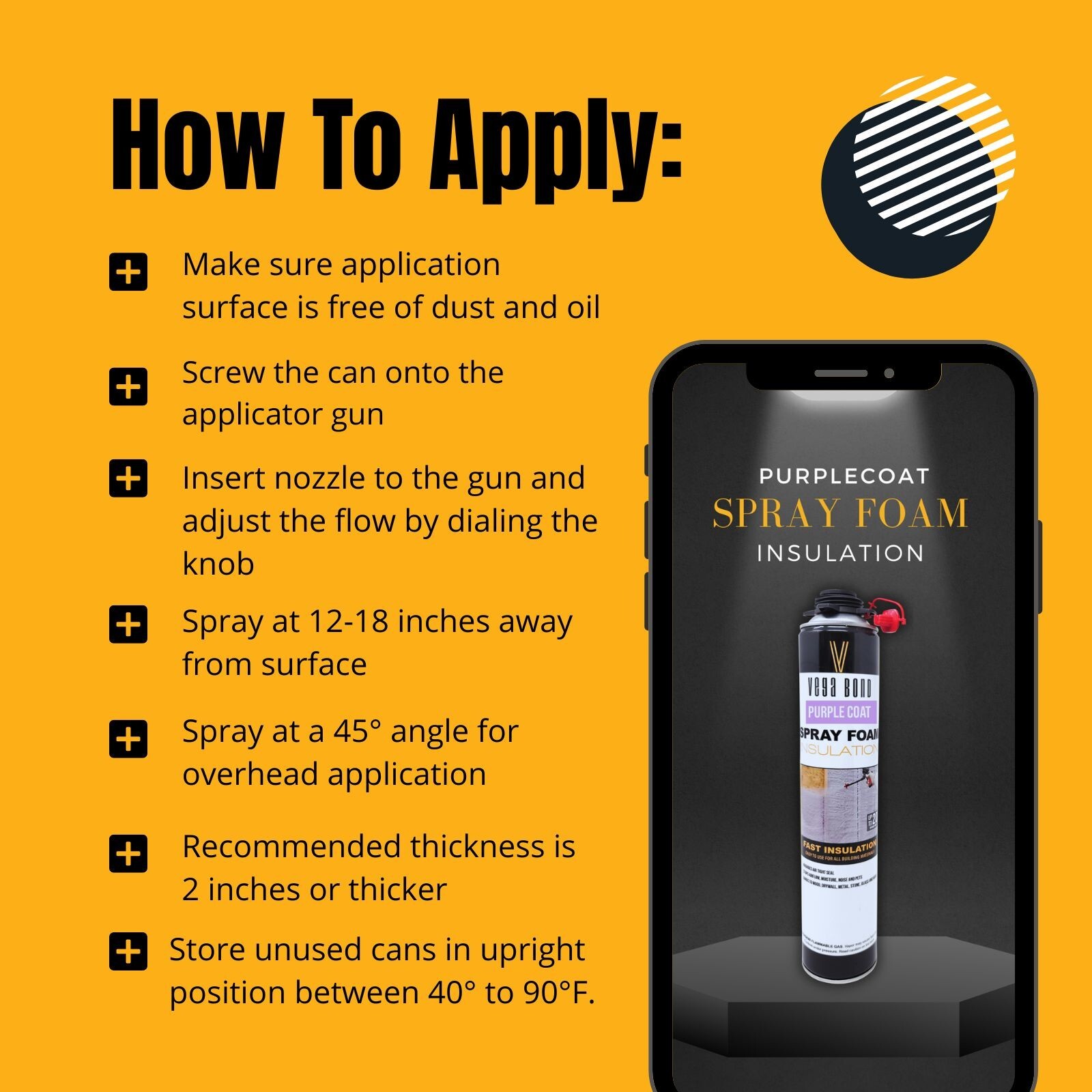 Vega Bond Purplecoat Single Component Spray Foam Insulation 24-Pack Set-480BF