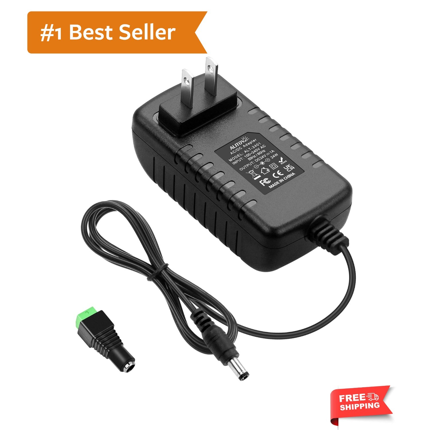 24V 1A 24W DC Power Supply Adapter 100~240V AC to DC 24 Volt 1 Amp Converter …