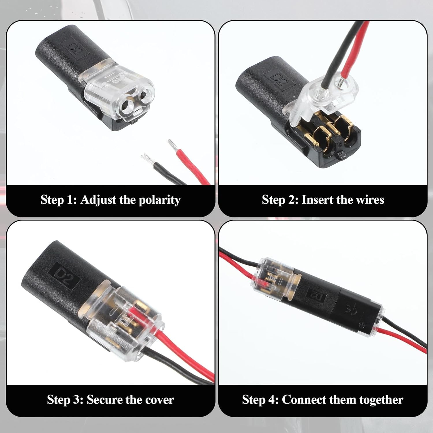 20/50 PCS Double-Wire Plug-in Connector, Quick Solderless Wire Splice Connecto