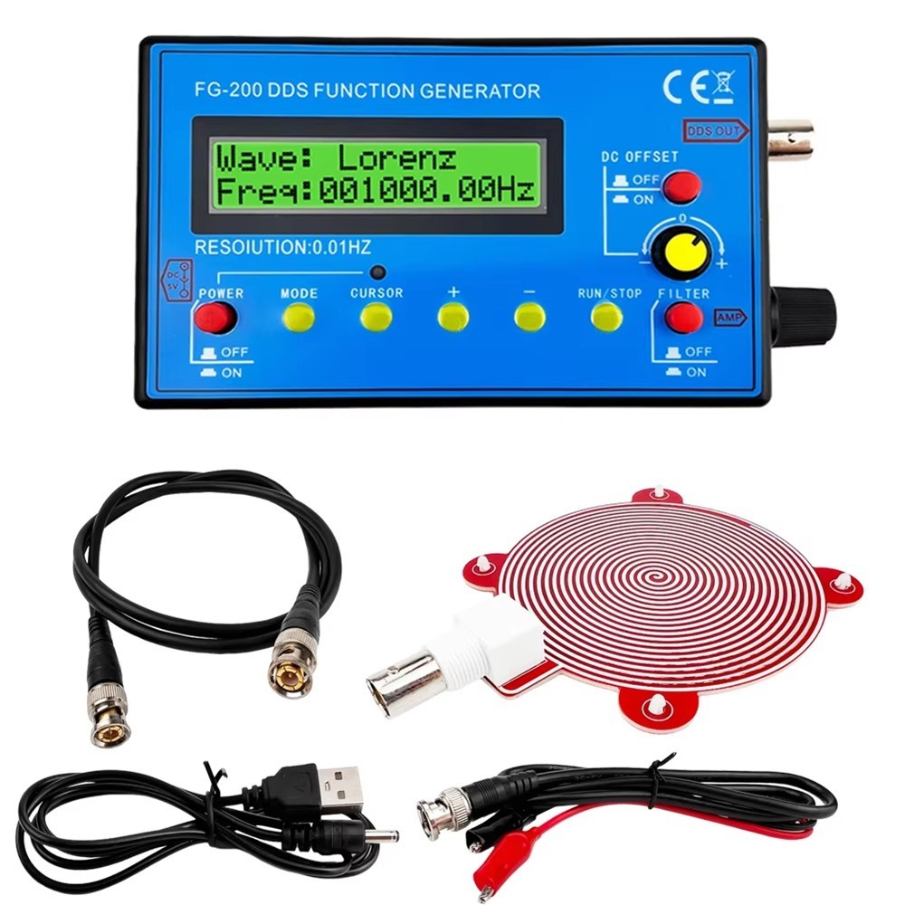 1PC DDS Function Signal Generator Module 0.01Hz-500Khz Sine + Square Wave FG-200