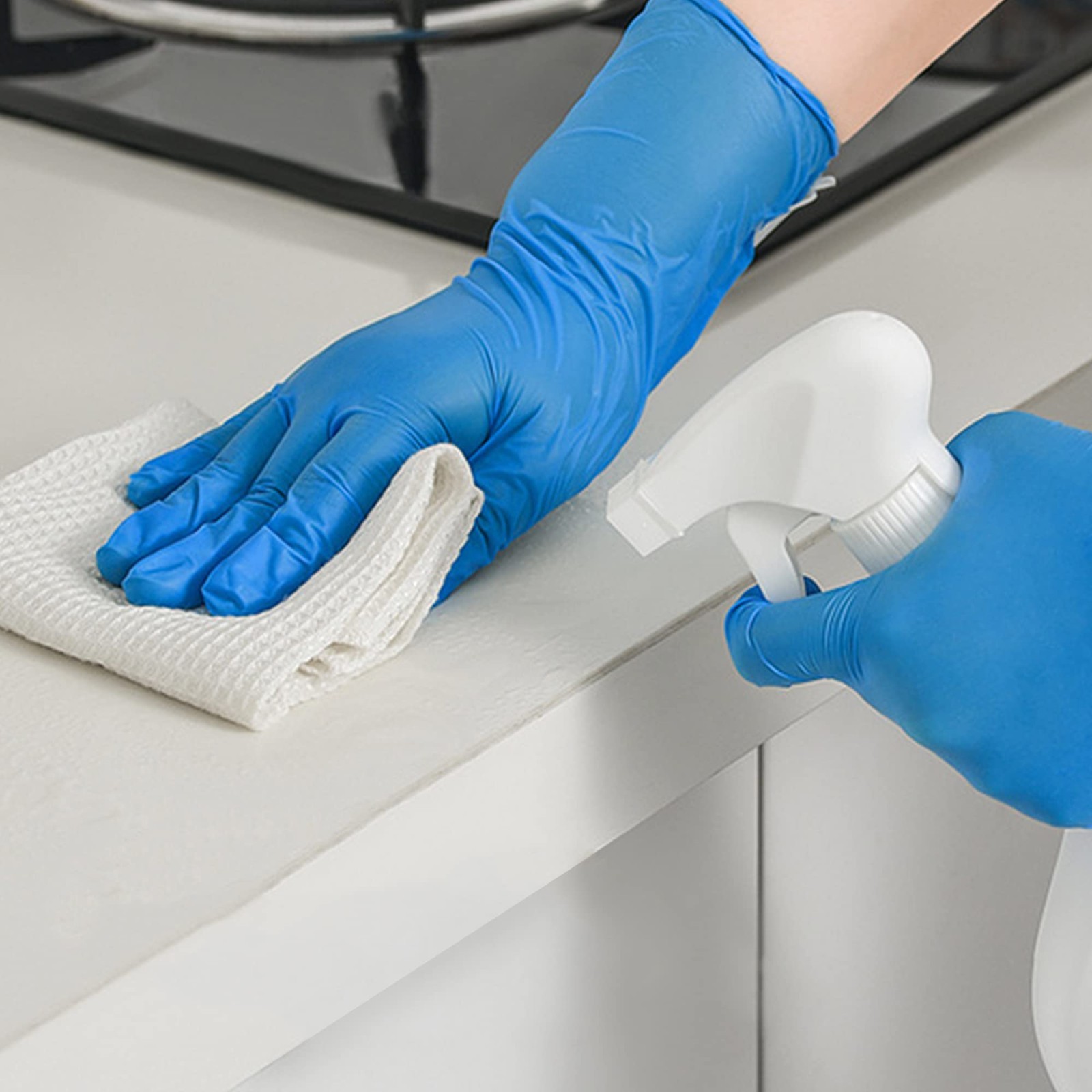 100 Pcs Disposable Nitrile Gloves – Blue, Latex-Free, Powder-Free, Small to XL