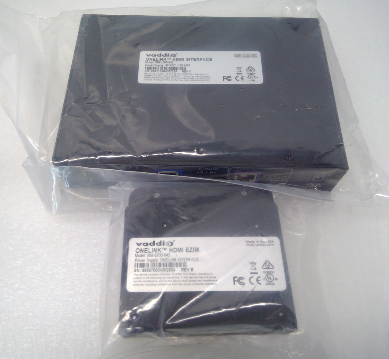 Vaddio OneLink HDMI Camera Extension System Kit 998-1105-043 998-6700-043 W/ AC