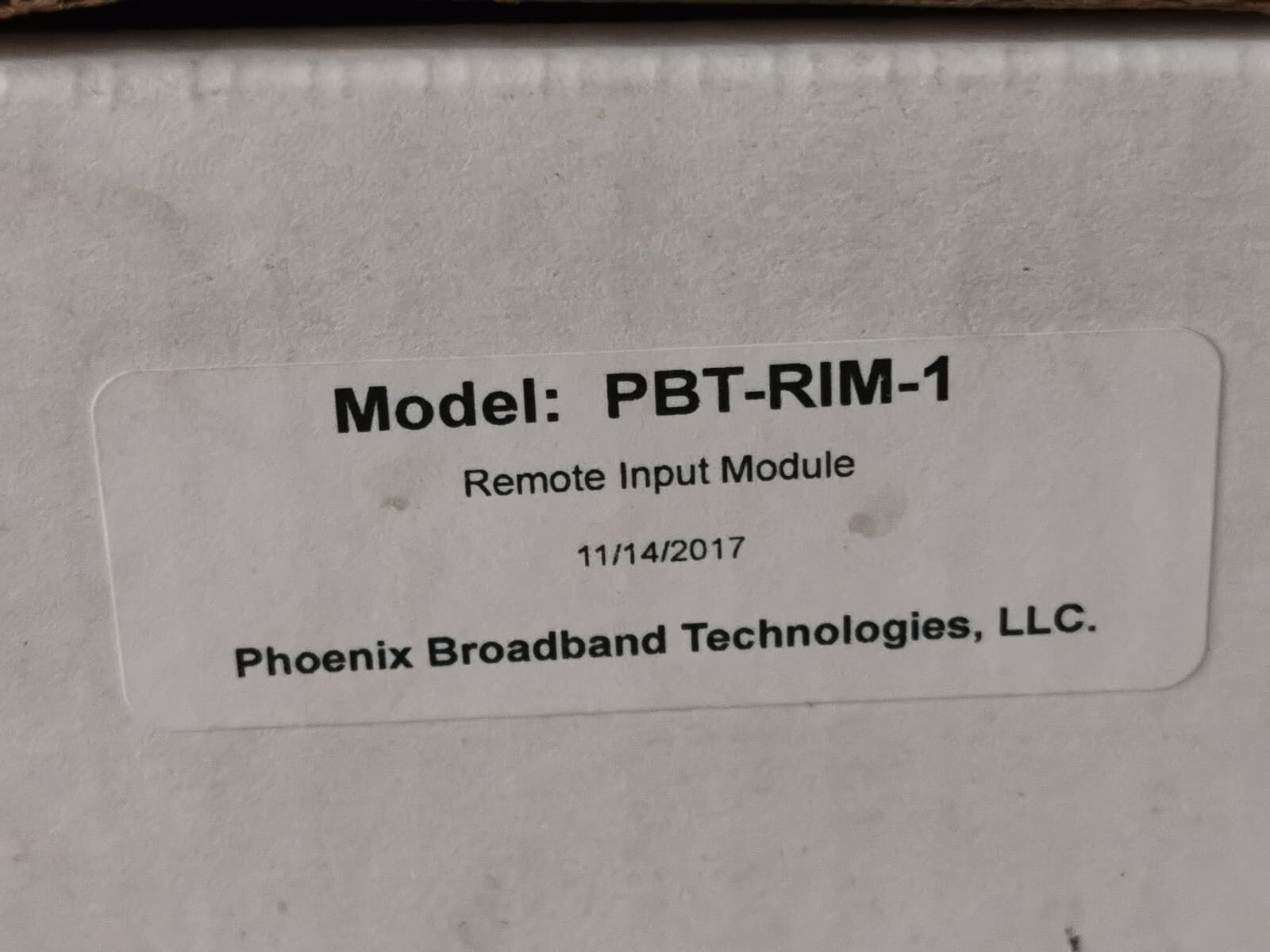 Phoenix Broadband Technologies PBT-RIM / PBT-RIM-1 Remote Input Module