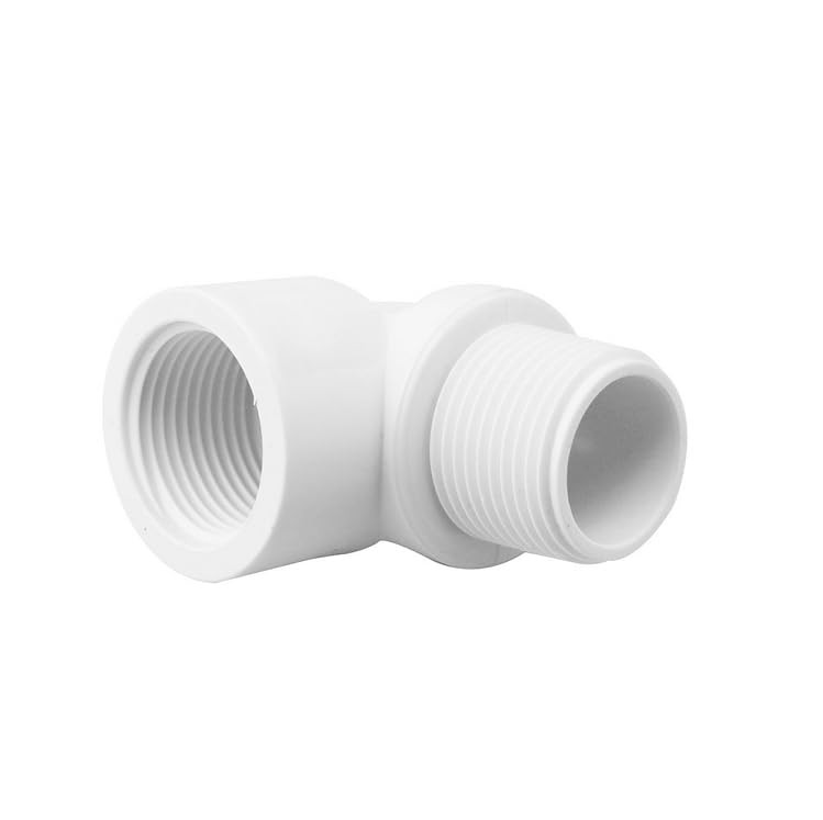 6PCS White 90 degree Street Elbow Coupling 3/4» PVC Male Thread to Female Threa
