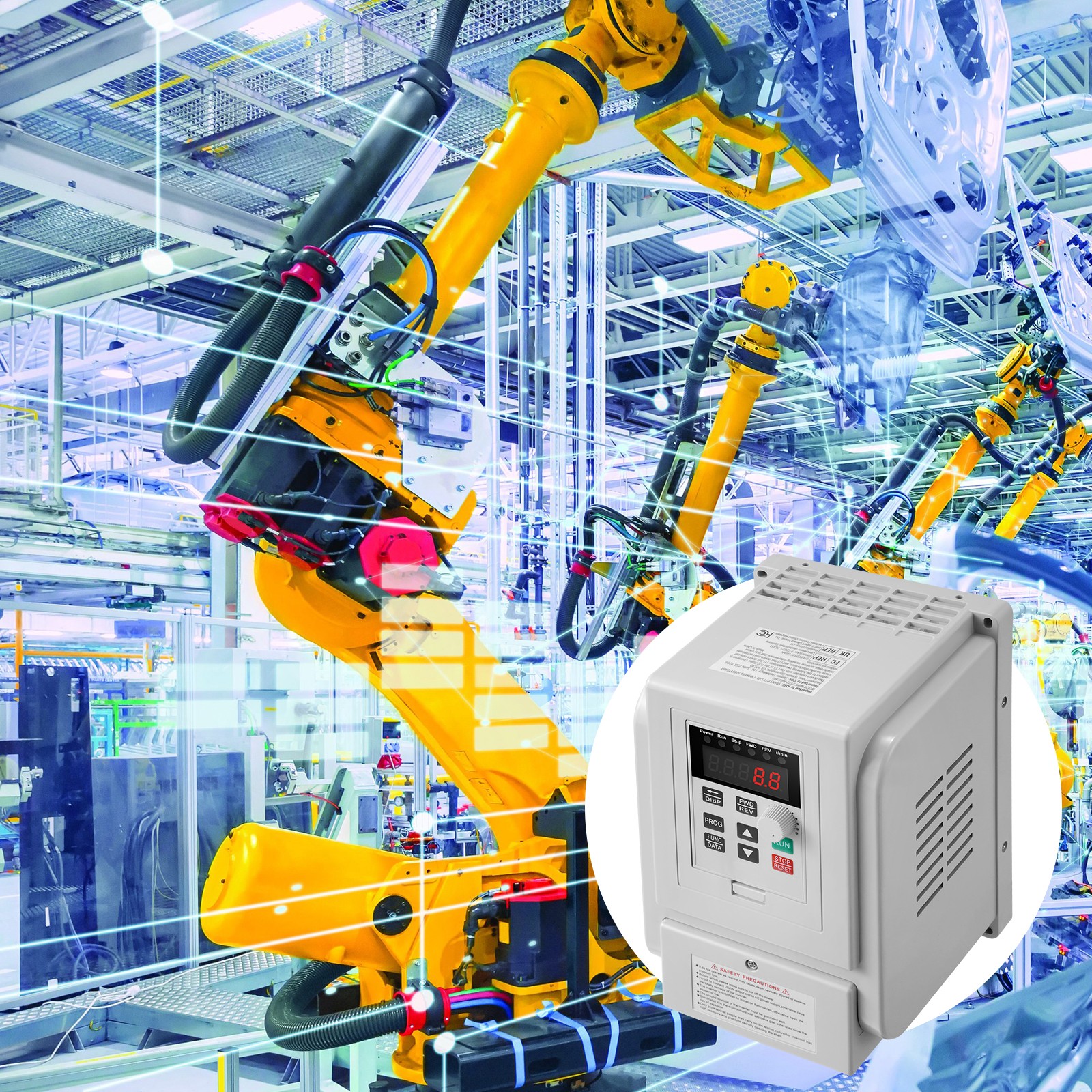Uimoso 2.2KW 10A 3HP Variable Frequency Drive for 3-Phase Motor Control