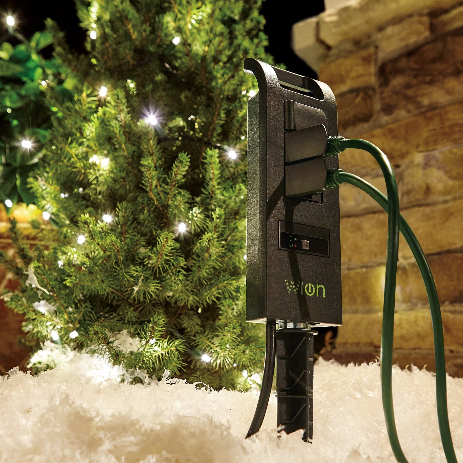 WiOn 50053 Outdoor Wi-Fi Plug-In Yard Stake With Smartphone Or Tablet Automat…