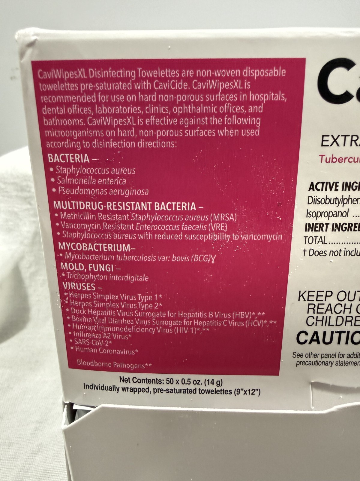 Metrex CaviWipes XL Disinfecting Wipes 50 Count Canister Hospital Medical New