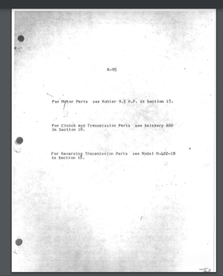1964 Polaris K-95 SNOWMOBILE Technical Parts List Manual 8 pages