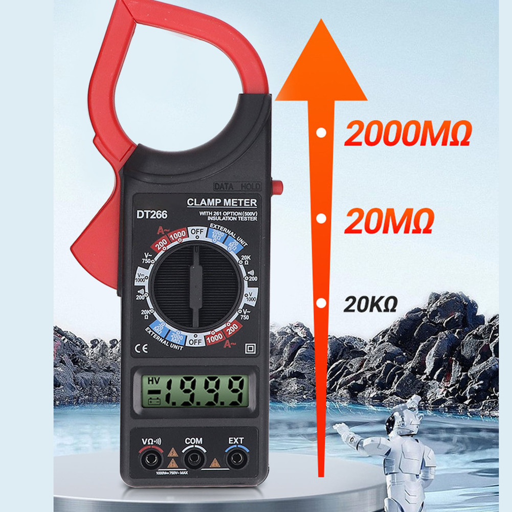 DT266 Digital Clamp Meter with Wide Range AC 0 1000A DC 0 1000V Measurement