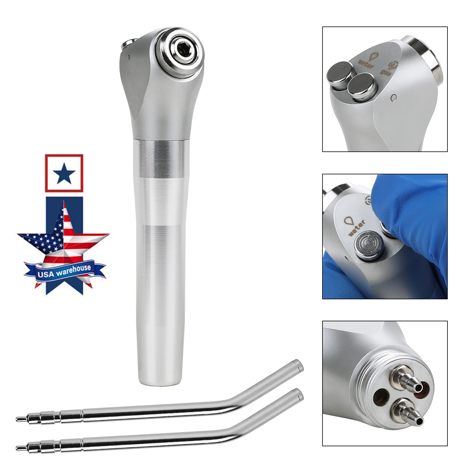 Dental Triple Way Syringe Air Water Spray Handpiece/Disposable Nozzles Tips Tube