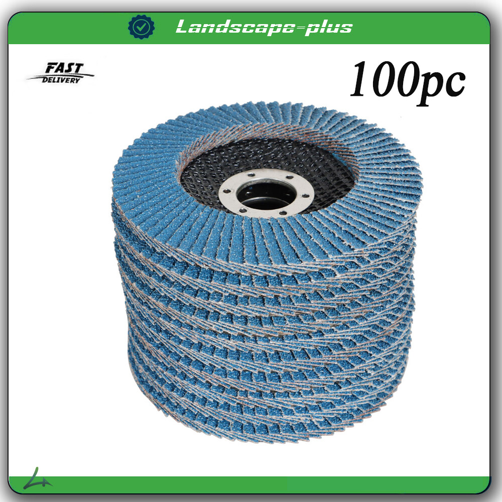 PACK 100 PREMIUM ZIRCONIA FLAP DISC SANDING GRINDING 4-1/2″ X 7/8″ 40 GRIT