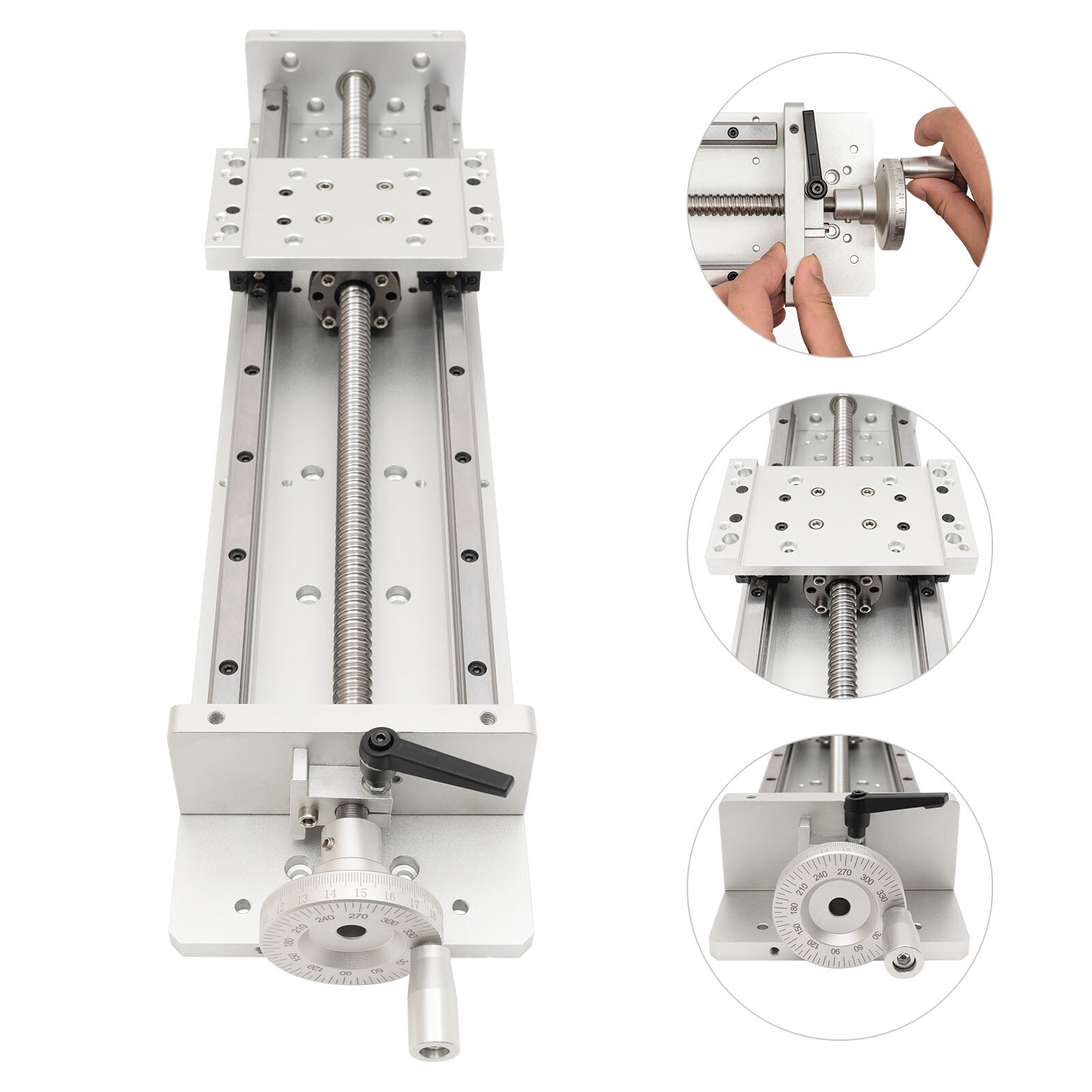 Manual Sliding Table SFU1605 Ballscrew Linear Stage Actuator Stroke:400mm+ Lock