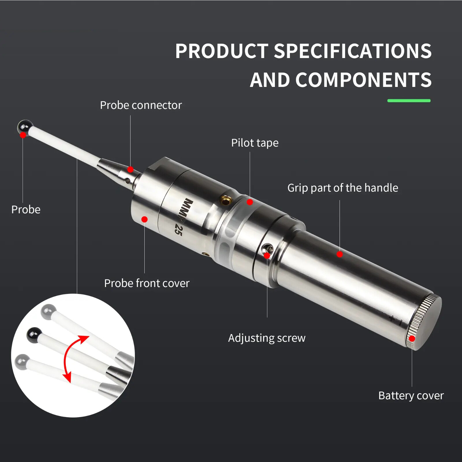 MMP25 3D Light Edge Finder CNC Machining Center Sub-center Rod detection sensor