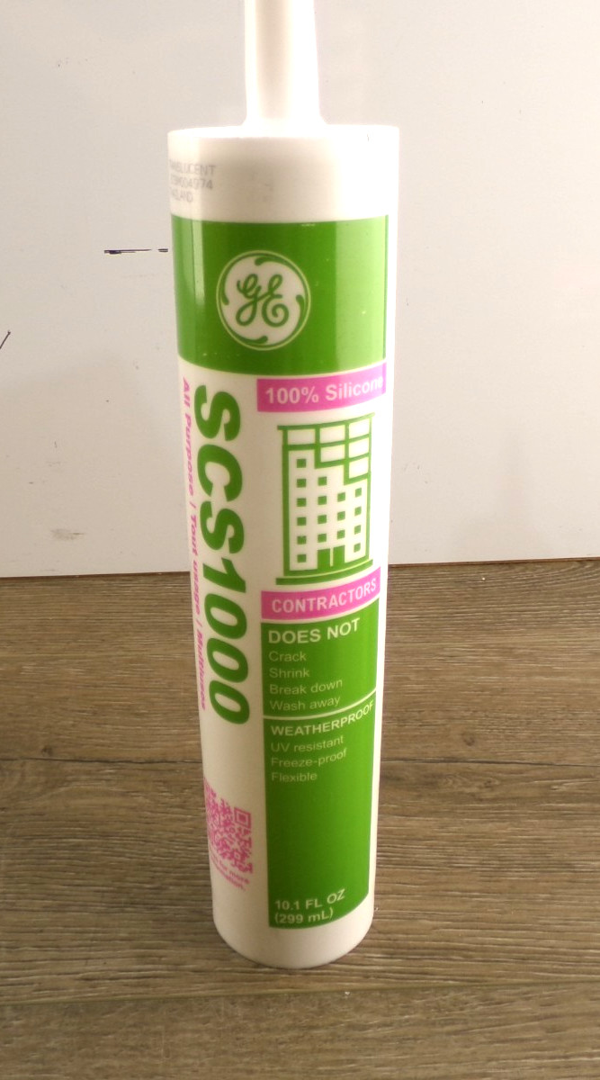 GE SCS1000 Silicone Sealant, 10.1 Fl Oz Cartridge, Black, (Case of 23) S6